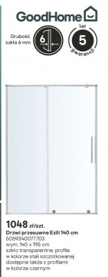 Drzwi przesuwne Ezili 140 cm promocja w Castorama