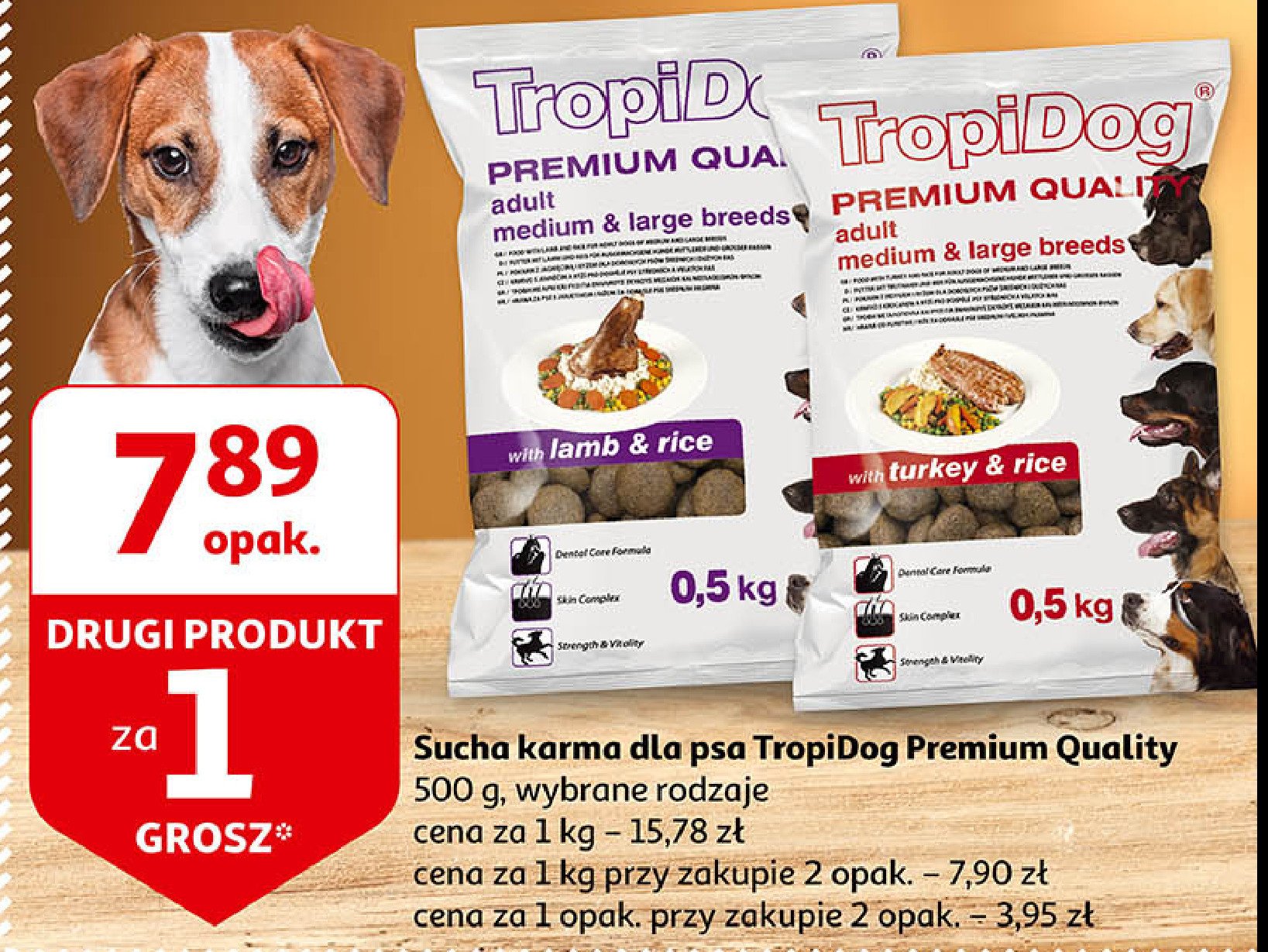 Karma dla psa adult indyk i ryż średnie i duże rase Tropidog promocja