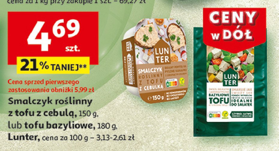 Tofu bazylia Lunter promocja w Auchan