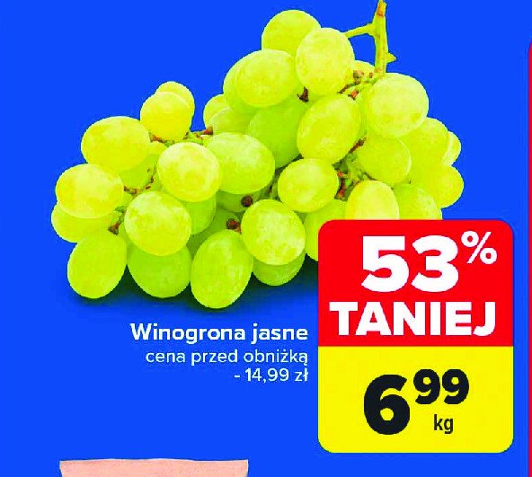 Winogrona jasne promocja w Carrefour