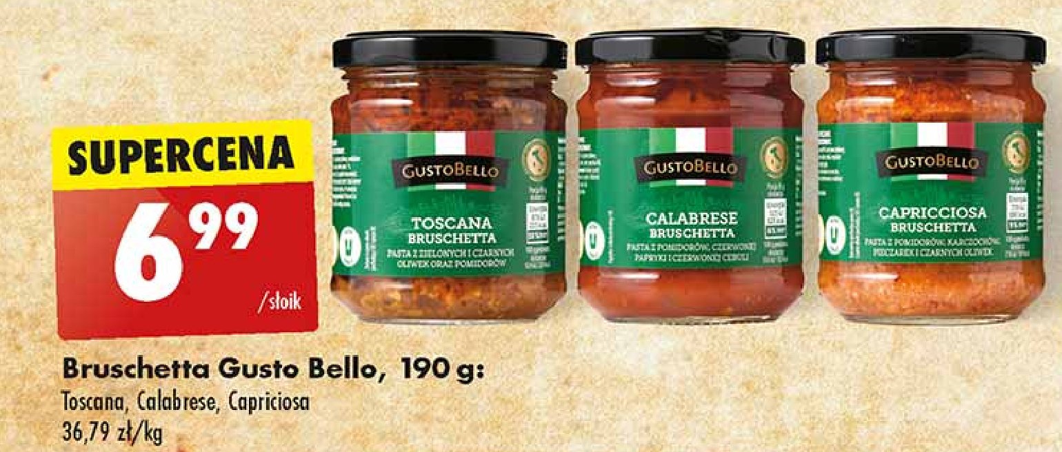 Bruschetta calabrese Gustobello promocja