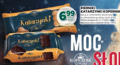 Pierniki Katarzynki Kopernik w czekoladzie deserowej, w czekoladzie gorzkiej promocja w Stokrotka