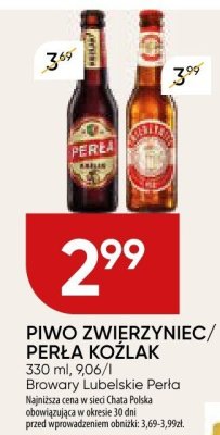 Piwo ZWIERZYNIEC/PERŁA KOŹLAK promocja w Chata Polska