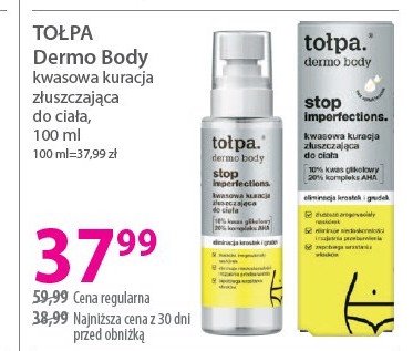 Serum przeciw niedoskonałościom na ciele Tołpa dermo body promocja w Hebe