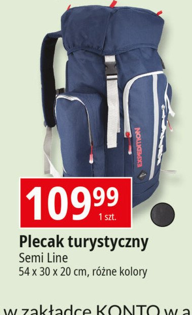 Plecak turystyczny 54 x 30 x 20 cm Semi line promocja w Leclerc