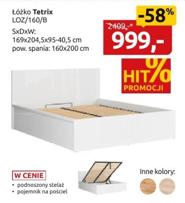 Łóżko Tetrix LOZ/160/B promocja w Black Red White