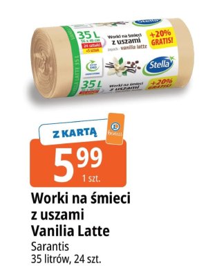 Worki na śmieci z uszami Vanilia Latte Sarantis 35 litrów promocja w Leclerc