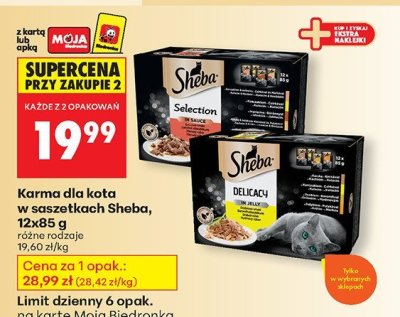 Karma dla kota w saszetkach Sheba, 12x85 g promocja w Biedronka