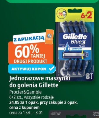 Jednorazowe maszynki do golenia Gillette Procter&Gamble 6+2 szt. promocja w Leclerc