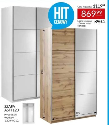 Szafa ASTI 120 płyta/lustro Abra Meble promocja w Abra Meble