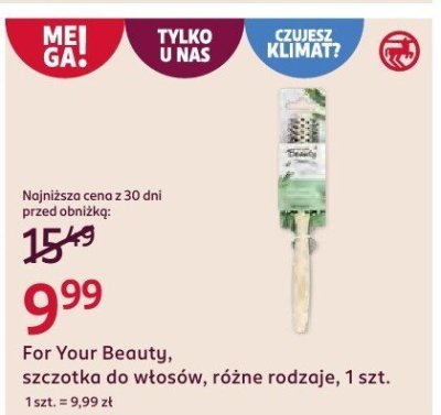 Szczotka For Your Beauty do włosów różne rodzaje, 1 szt. promocja w Rossmann