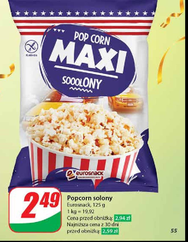 Popcorn solony Eurosnack maxi promocja