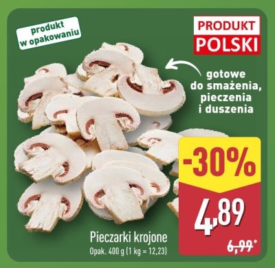 Pieczarki krojone Aldi promocja w Aldi