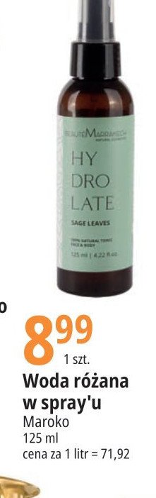 Spray naturlna woda r贸偶ana Beaute marrakech promocja