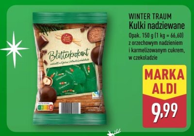 Kulki nadziewane z orzechowym nadzieniem i karmelizowanym cukrem promocja w Aldi