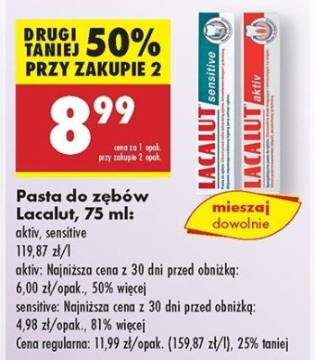 Pasta do zębów Lacalut sensitive promocja