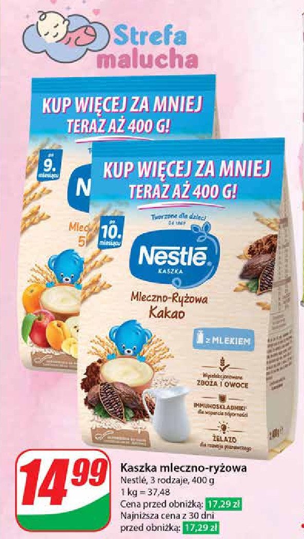 Kaszka mleczno-ryżowa kakao Nestle kaszka promocja