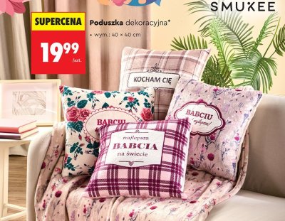 Poduszka dekoracyjna SMUKEE różne wzory promocja w Biedronka