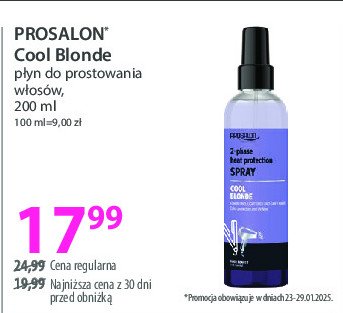 Odżywka dwufazowa do włosów blond Prosalon cool blonde promocja w Hebe