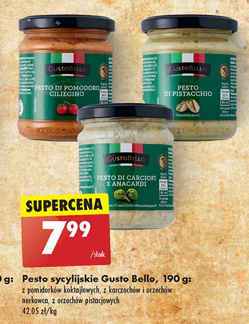 Pesto z karczochów i orzechów nerkowca Gustobello promocja