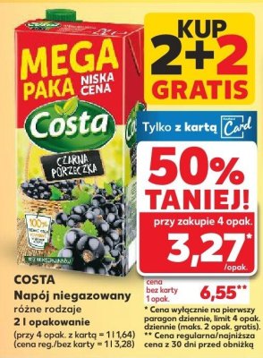 Napój niegazowany Costa różne rodzaje promocja w Kaufland