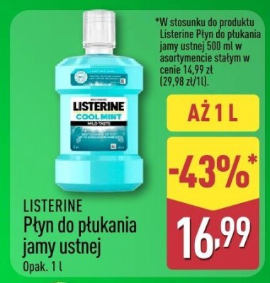 Płyn do płukania jamy ustnej LISTERINE promocja w Aldi