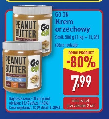 Masło orzechowe z kawałkami orzechów Sante go on! promocja w Aldi