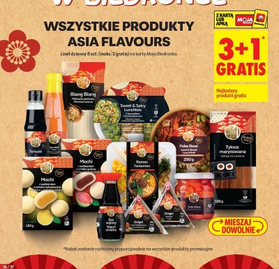 Wszystkie produkty Asia Flavours 3+1 GRATIS promocja w Biedronka