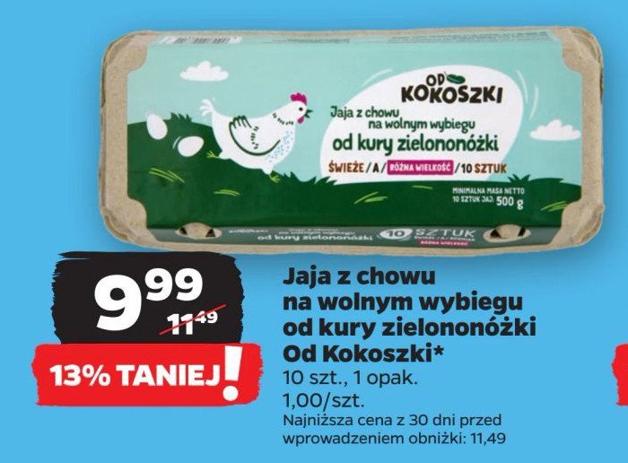 Jajka zielononóżki Od kokoszki promocja