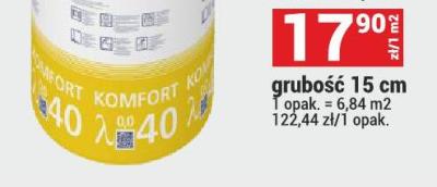 Wełna mineralna Ursa Komfort grubość 15 cm promocja w Merkury Market