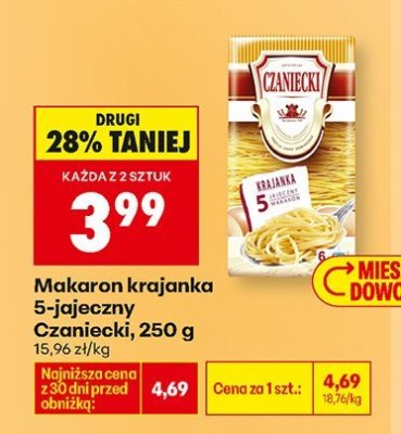 Makaron krajanka 5-jajeczny, 250 g promocja w Biedronka
