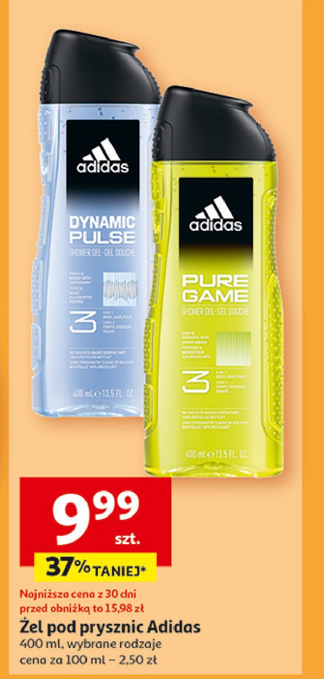 Żel pod prysznic Adidas men pure game Adidas cosmetics promocja