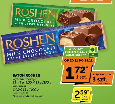 Baton Roshen Milk Chocolate with Crisps & Peanuts promocja w ABC