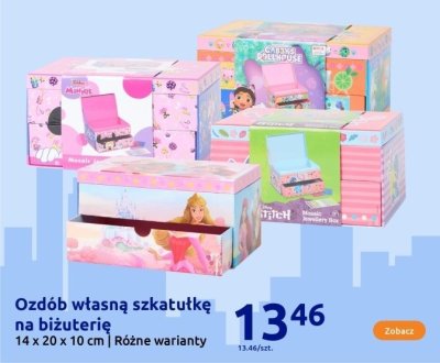 Ozdobna szkatułka na biżuterię różne warianty (Minnie, Gabby's Dollhouse, Mosaiciel Jewellery Box, Stitch) promocja w Action