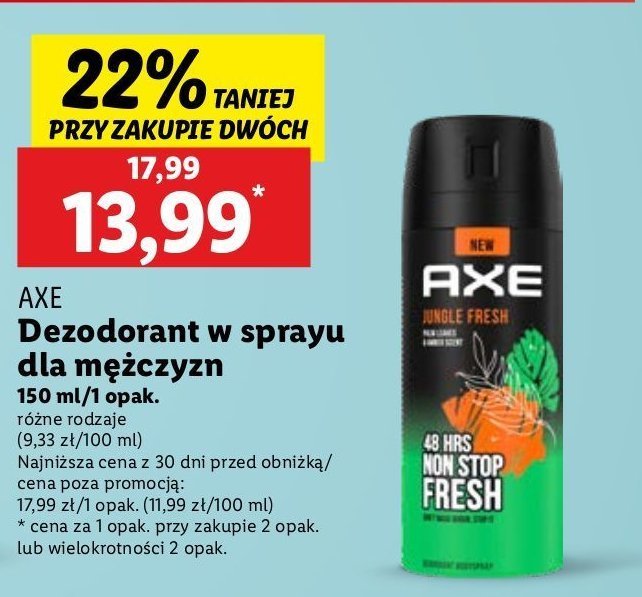 Dezodorant Axe jungle fresh promocja