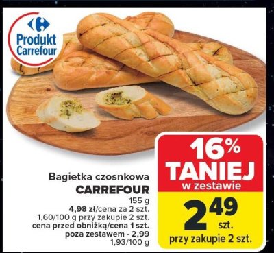 Bagietka czosnkowa Carrefour promocja w Carrefour