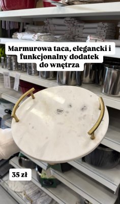 Marmurowa taca z uchwytami promocja w Pepco