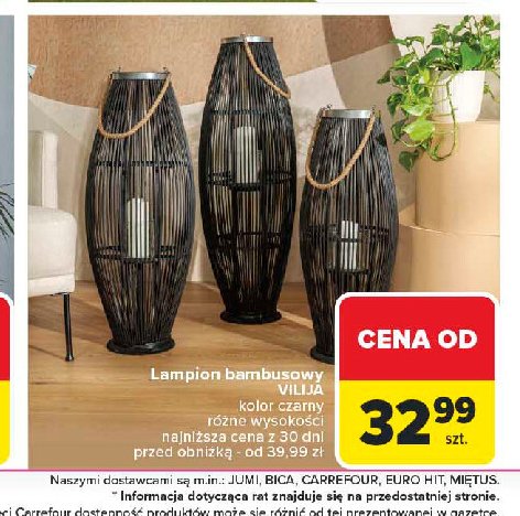 Lampion bambusowy vilja promocja w Carrefour