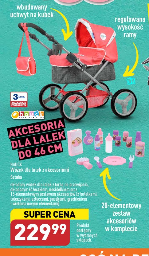 Wózek do lalek + akcesoria HAUCK promocja