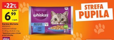 Karma dla kota wybrane rodzaje Whiskas promocja w Intermarche