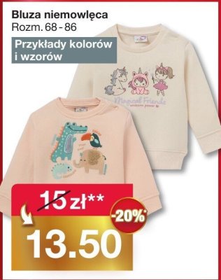 Bluza niemowlęca, rozm. 68-86 promocja w Woolworth