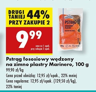 Pstrąg łososiowy wędzony plastry Marinero promocja w Biedronka