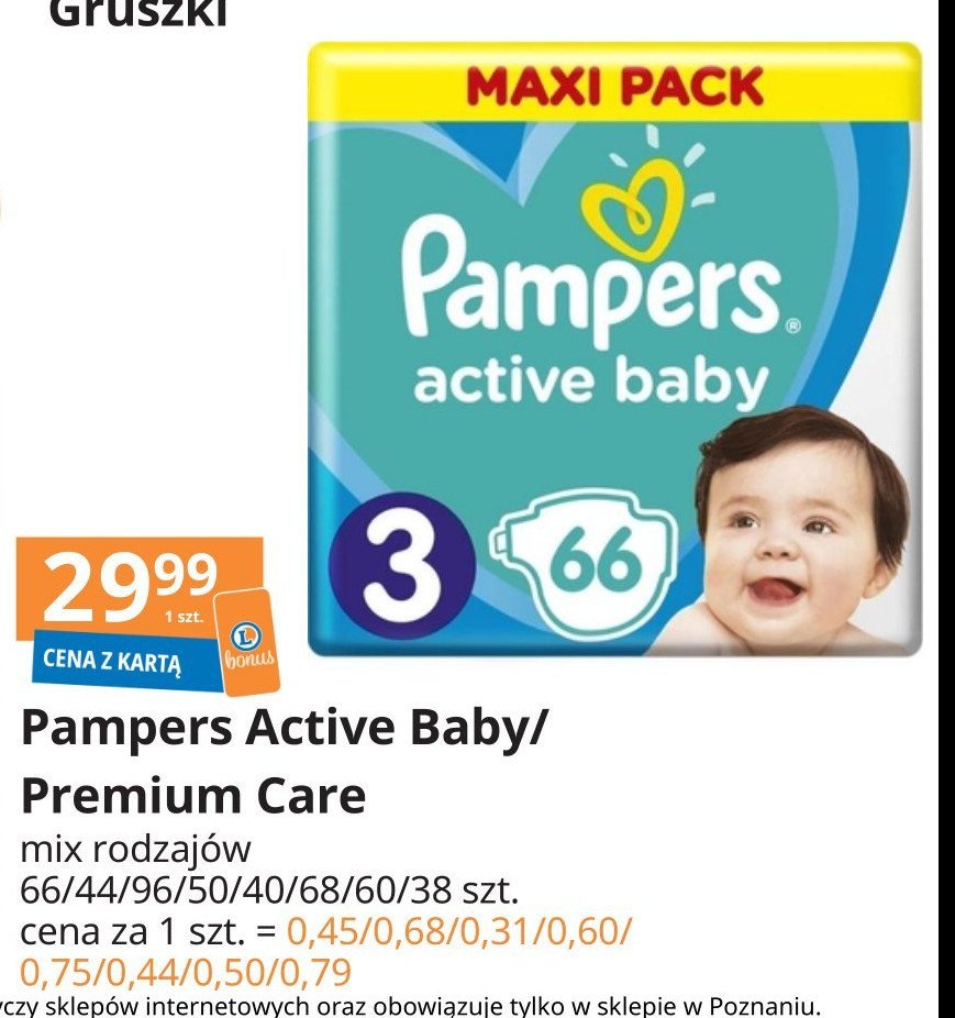 Pieluszki dla dzieci extra large Pampers active baby promocja