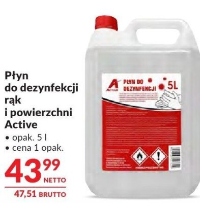 Płyn do dezynfekcji powierzchni i powierzchni Active promocja w Makro