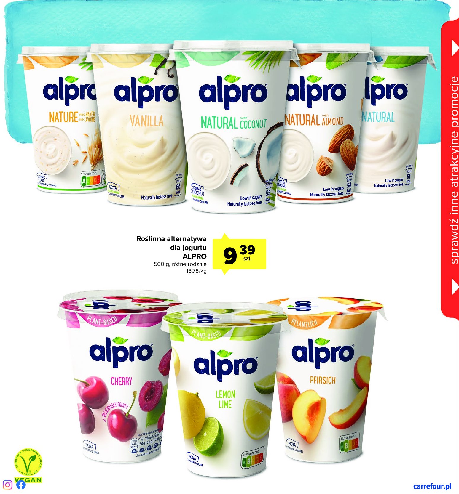 Jogurt sojowy brzoskwiniowy Alpro promocja