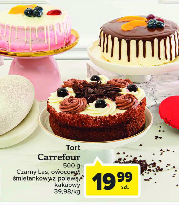 Tort śmietankowy z polewą Carrefour promocja
