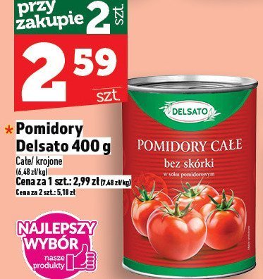 Pomidory Delsato 400 g całe krojone promocja w TOPAZ