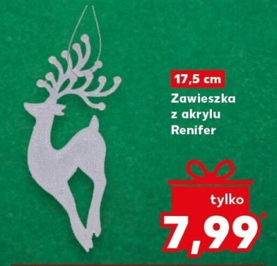 Zawieszka z akrylu Renifer 17,5 cm promocja w Kaufland