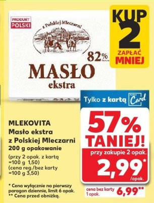 Masło ekstra z Polskiej Mleczarni 82% promocja w Kaufland