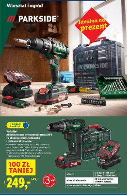 Akumulatorowa wiertarkowkrętarka 20 V z 2 akumulatorami, ładowarką i zestawem akcesoriów promocja w Lidl